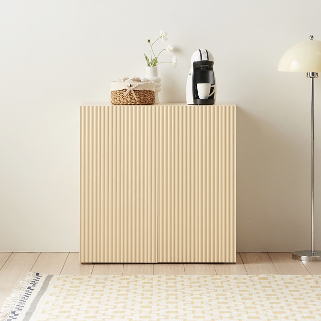 치즈퐁 다용도실수납장 베란다장 분유존 수납장 네일하부장 낮은 안방 수납장 800x300x790mm, 2단, 버터옐로우