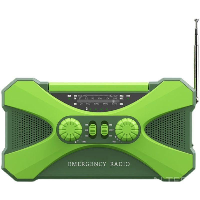 자가발전 라디오 무동력 무선 랜턴 손전등 캠핑 발전 그린 5000mAh - 상품 이미지
