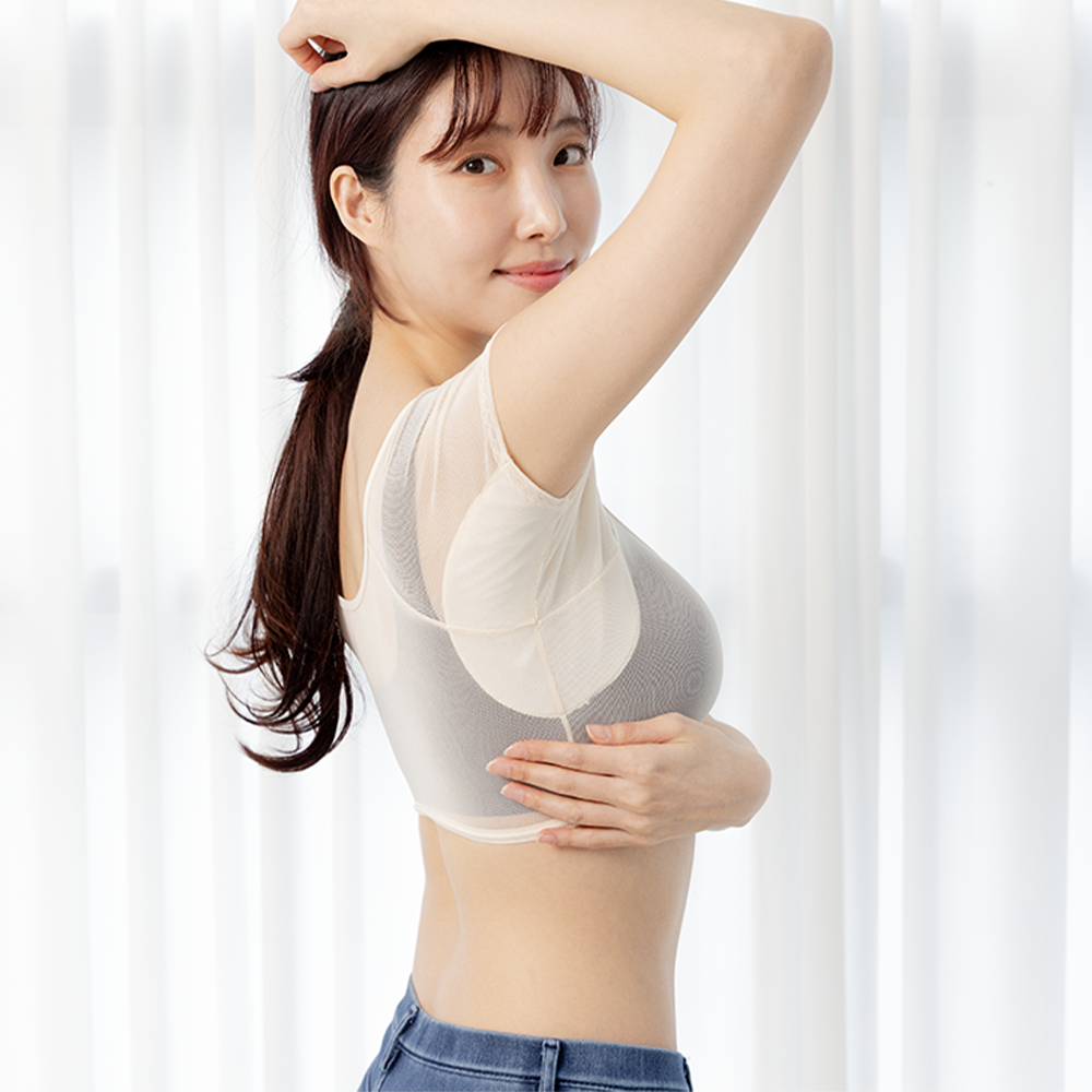 HNF 뽀송이너 여자 겨드랑이 땀 흡수 순면패드 겨땀 속옷 메쉬소재 - 상품 이미지