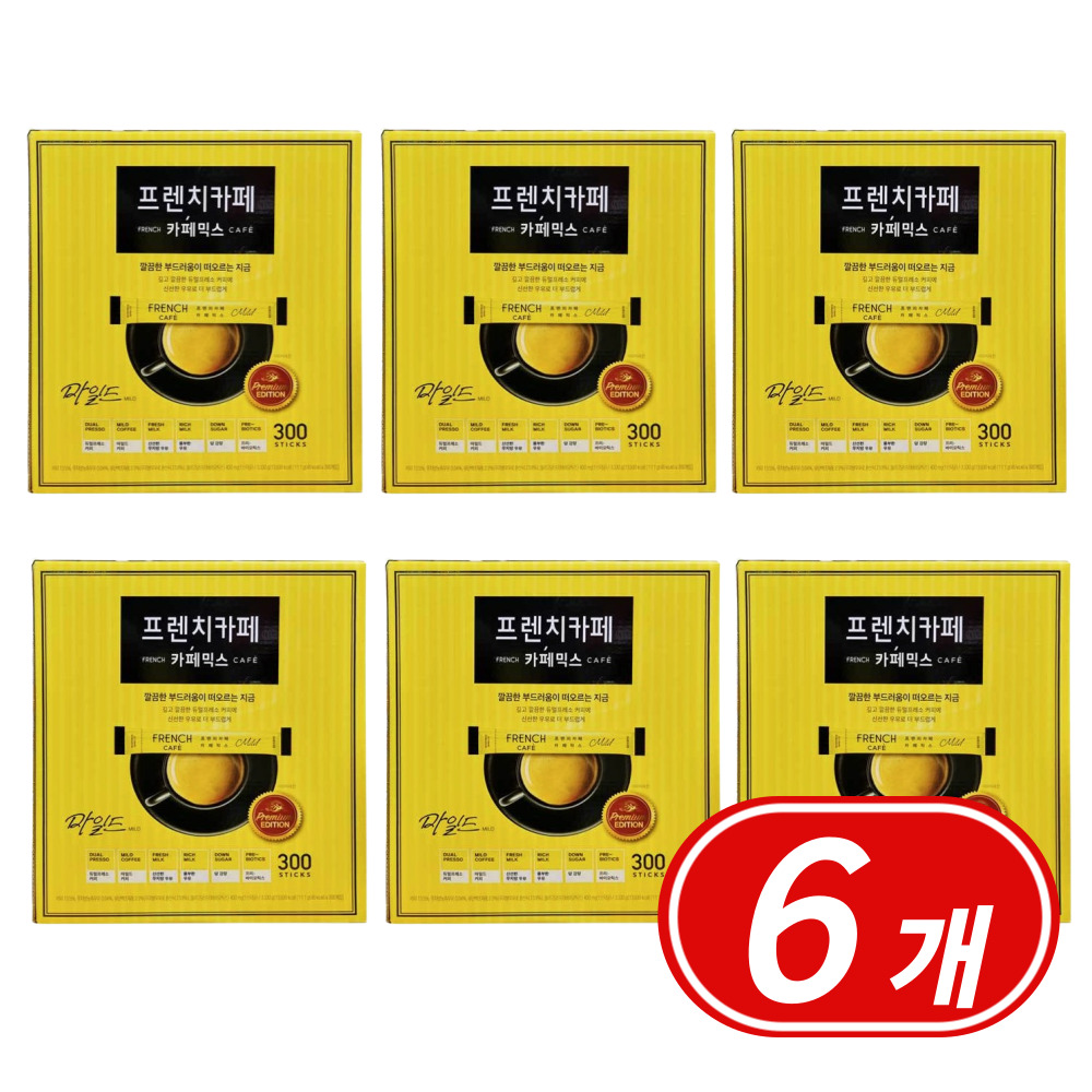 남양 프렌치카페 카페믹스 프리미엄 스틱 300T/ 6개 커피믹스 사무실 회사 학교 탕비실 : 두두종합상사