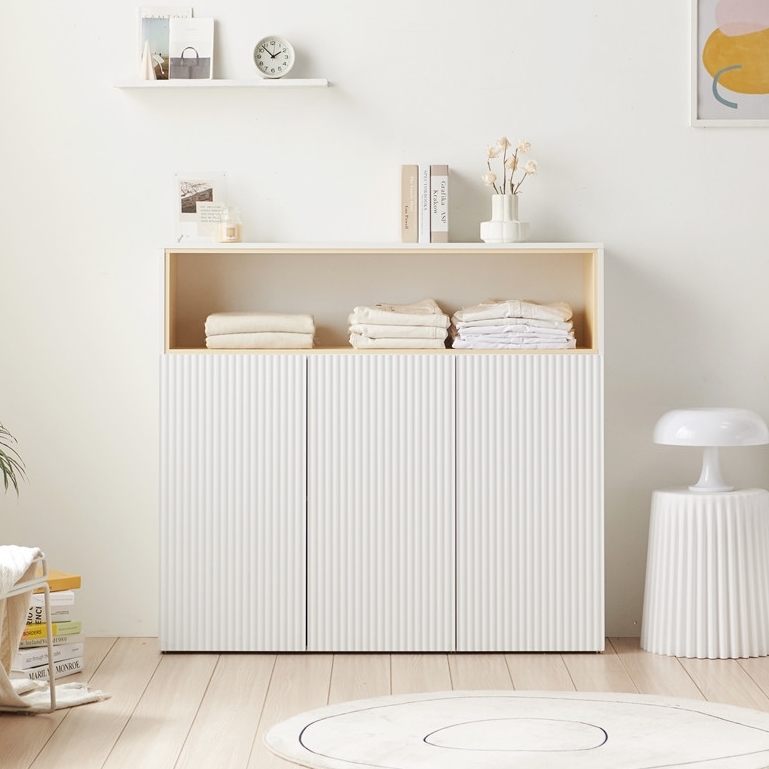 치즈퐁 높은수납장 아기방 공간분리 베란다 얇은 파티션 책 아이방 수납장 1200x300x1100mm, 3단, 화이트