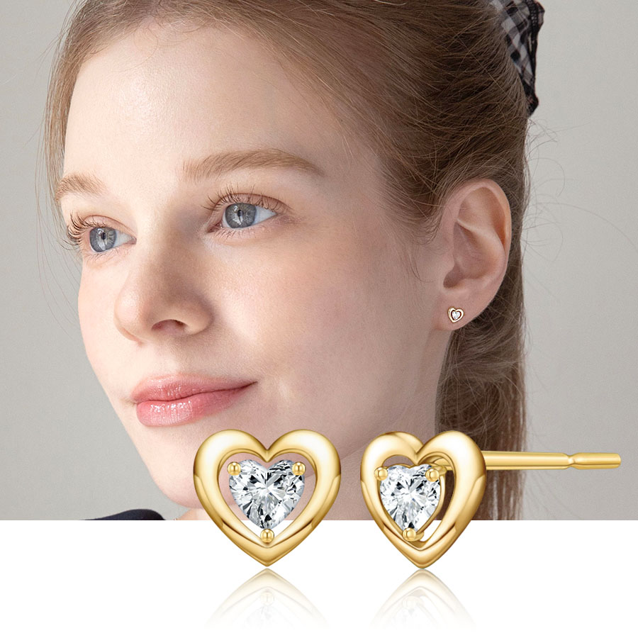 [슈퍼특가] 14k 듀이 하트 귀걸이