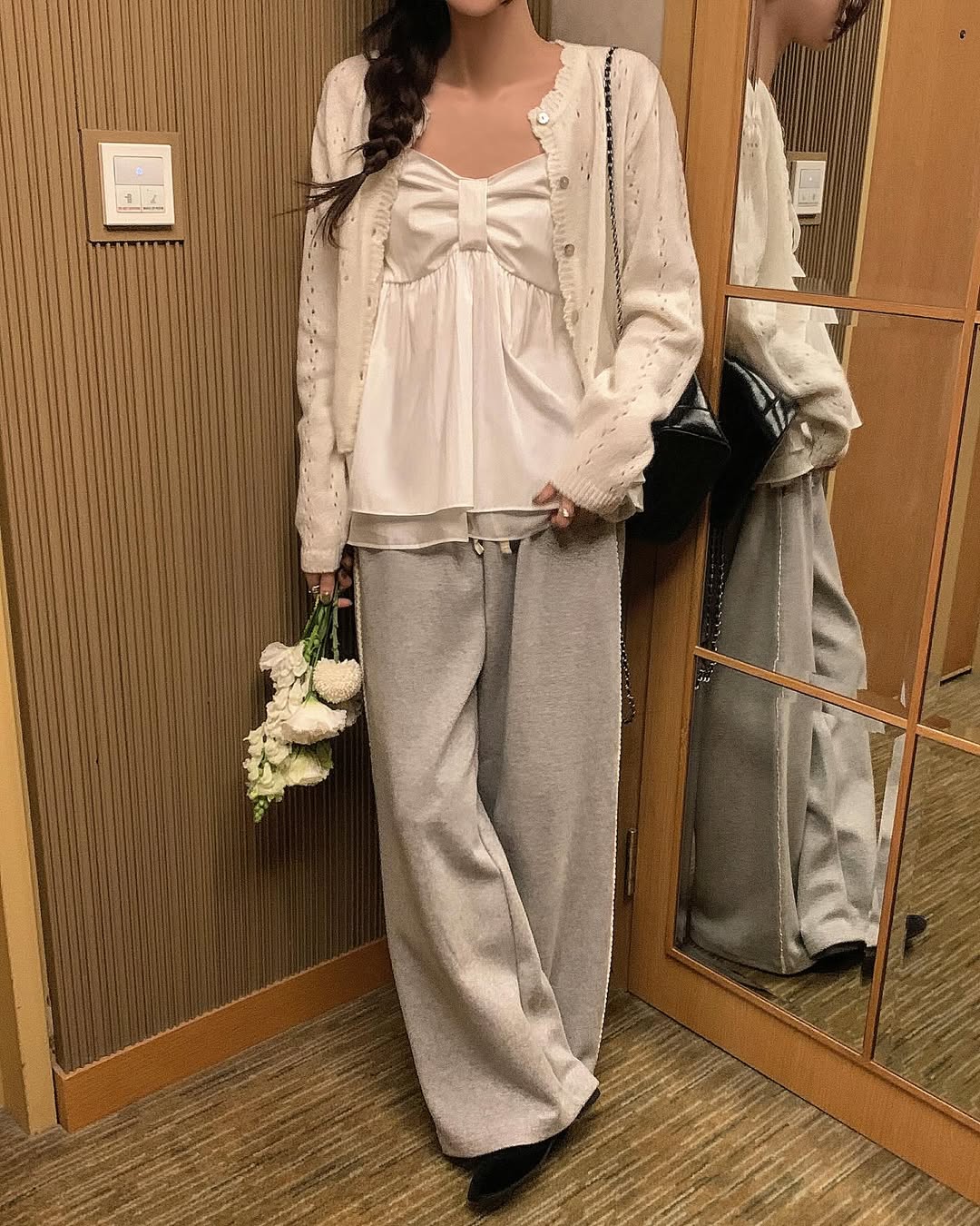 [나오자마자 매장 1등] 오버무드 스카시 펀칭 레이어드 러블리 물결 가디건 3color 상세 이미지 10