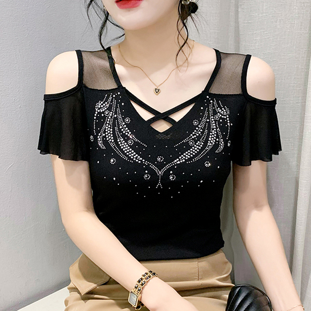 모네르 라인댄스 상의 베일리오프숄더 줌바 라인 댄스복 의상