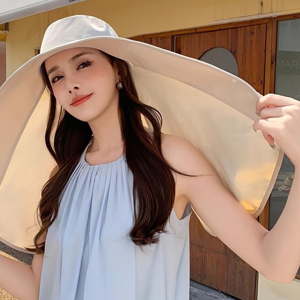 챙넓은 햇빛가리개 모자 여성 여름 해변 바캉스 햇빛차단 썬캡 이미지 2