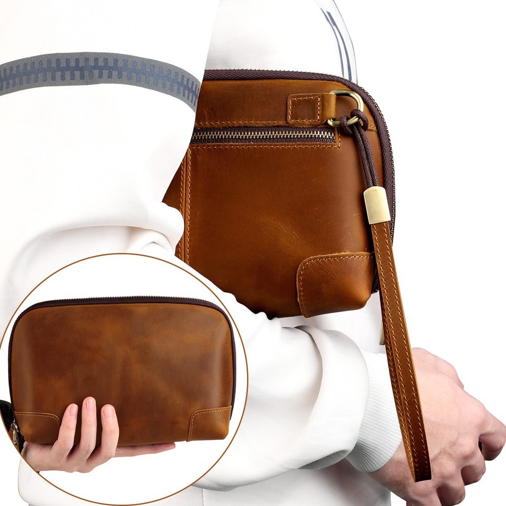 레트로 가죽 클러치백 대용량 미니 파우치백