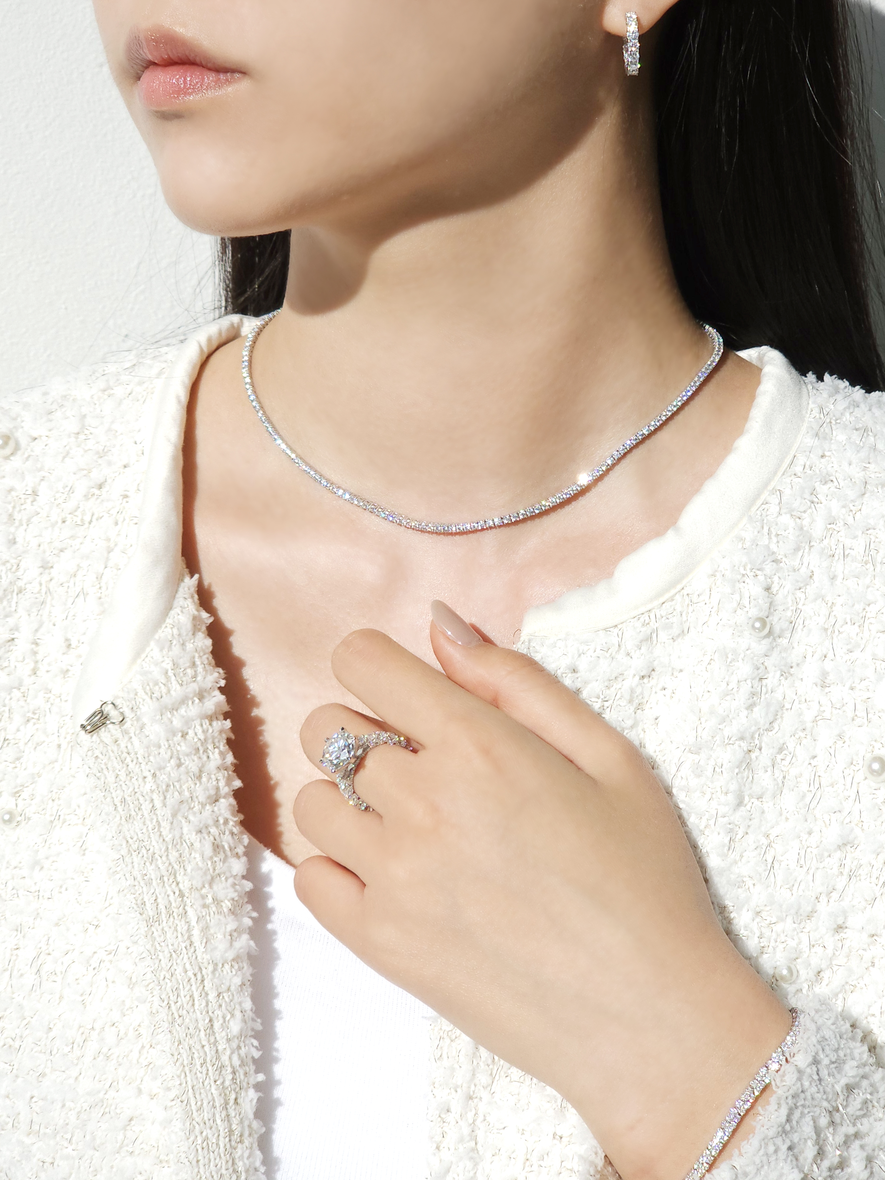 랩다이아 테니스목걸이 1부 고퀄리티 랩다이아몬드 14k 18k - 상세 이미지 5