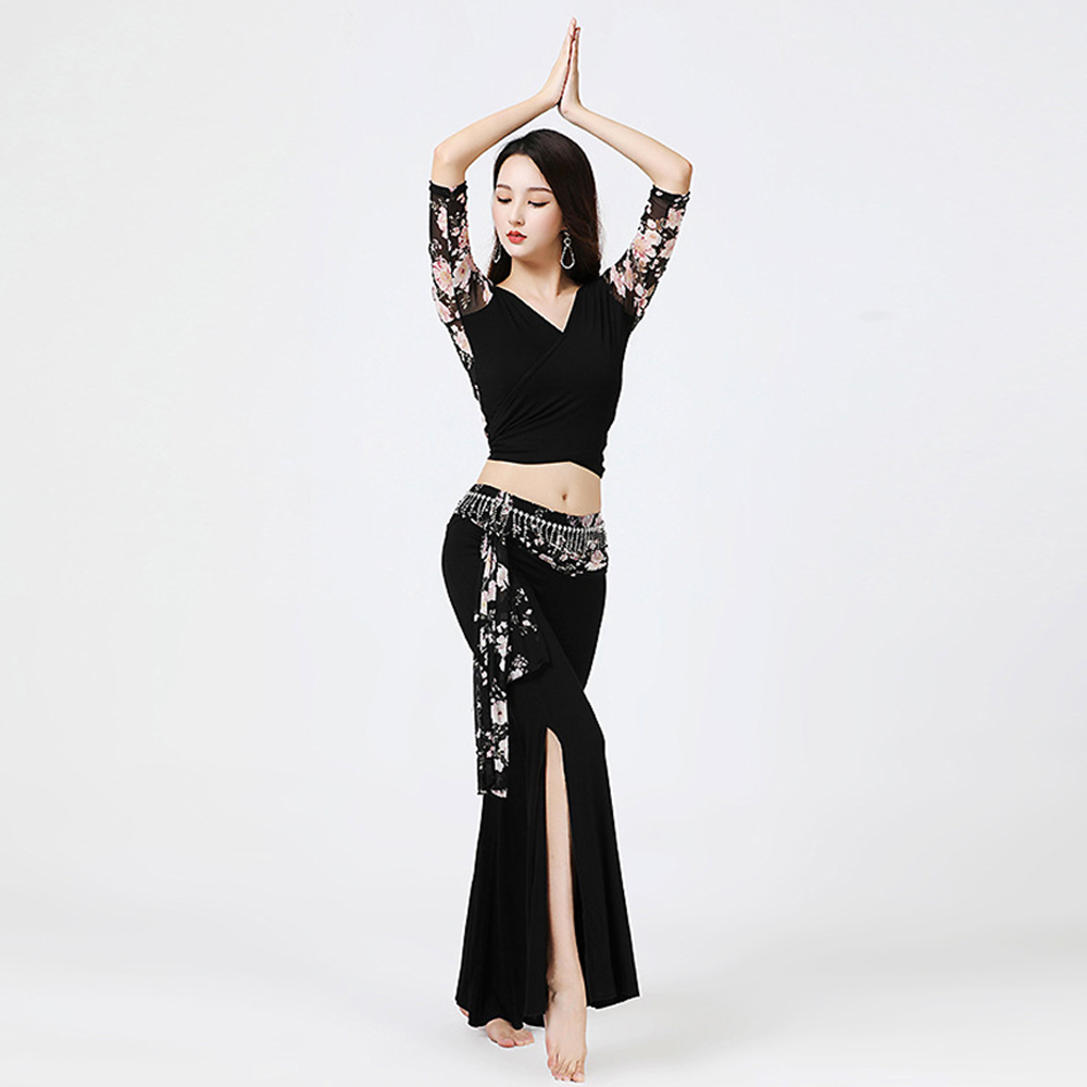 모네르 라인댄스복 의상 세트 살랑스카프 벨리 라틴 댄스복 - 상세 이미지 2