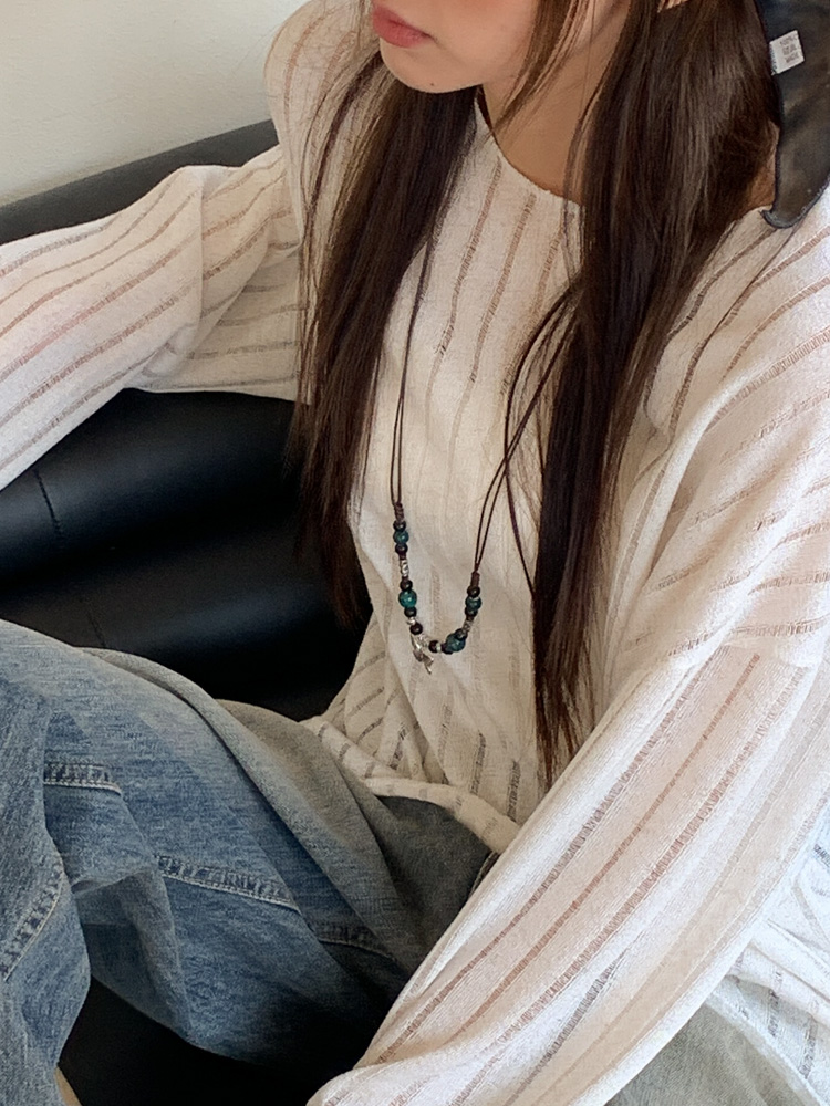 [보호시크] 세라믹 아메카지 빈티지 우드 매듭 보헤미안 끈 롱 목걸이 8type 상세 이미지 95