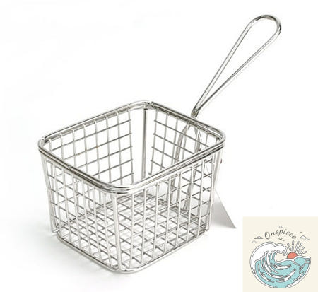 MugiwaraOEM 루피상단 업소용 스텐 미니 튀김 손잡이 사각 바스켓 1호 튀김기구