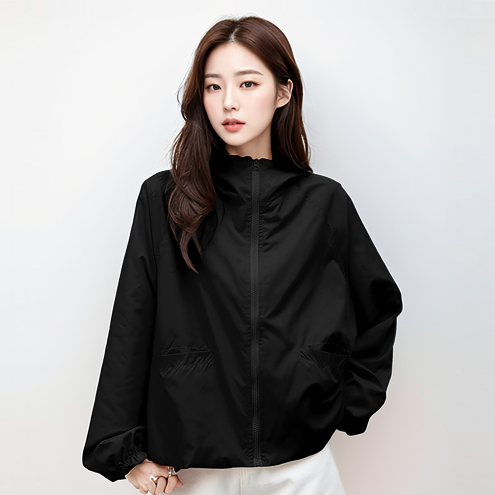 러블리 여성 봄 자켓 간절기 루즈핏 바람막이 - 상세 이미지 5