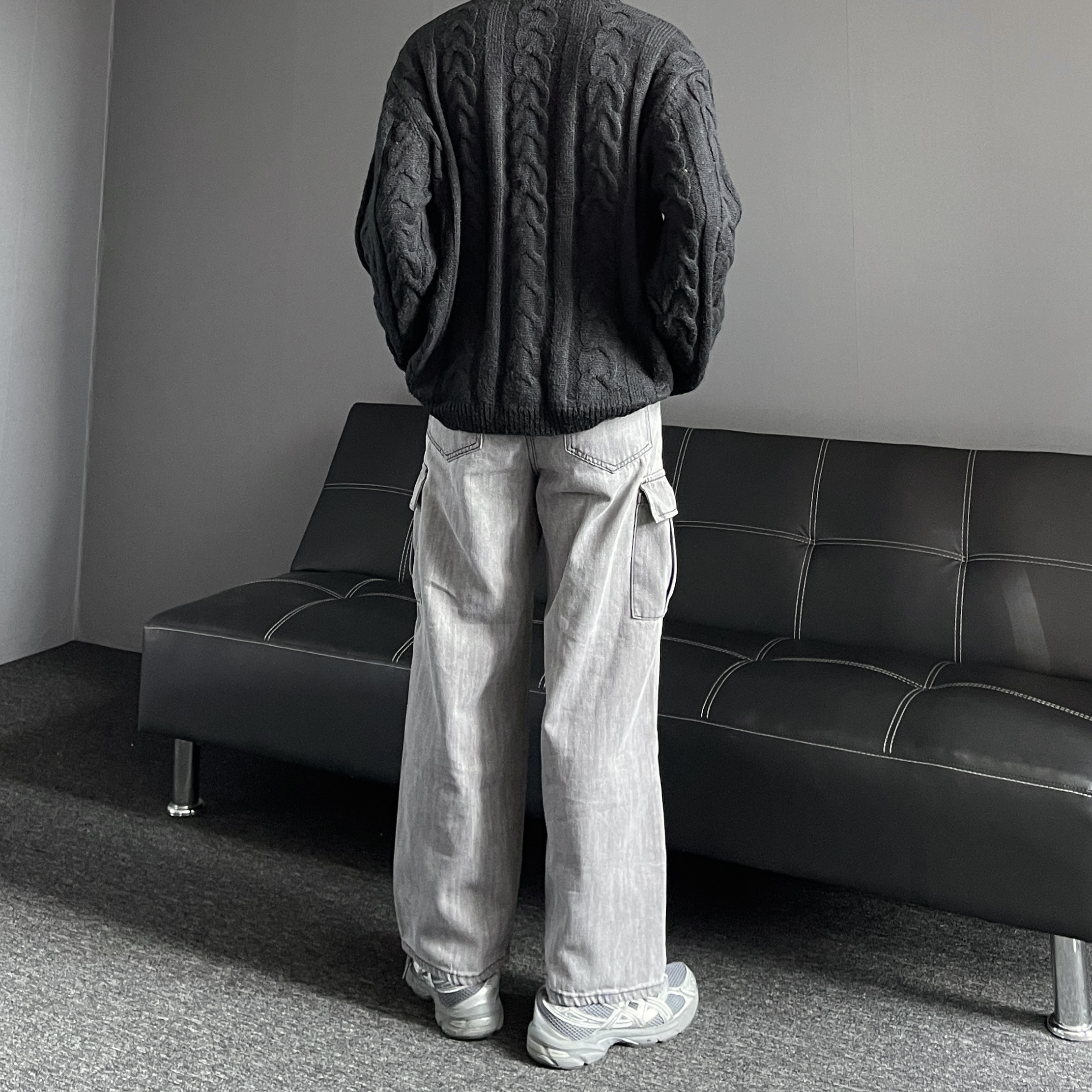 카고청바지 남자와이드청바지 흑청바지 이미지 6