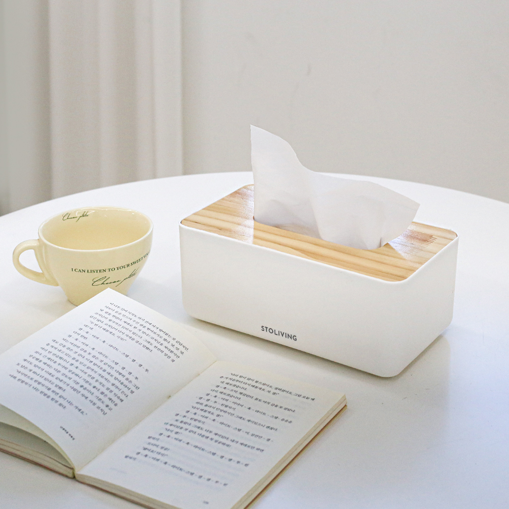 스토리빙 휴지 케이스 우드 각티슈 케이스 사각형