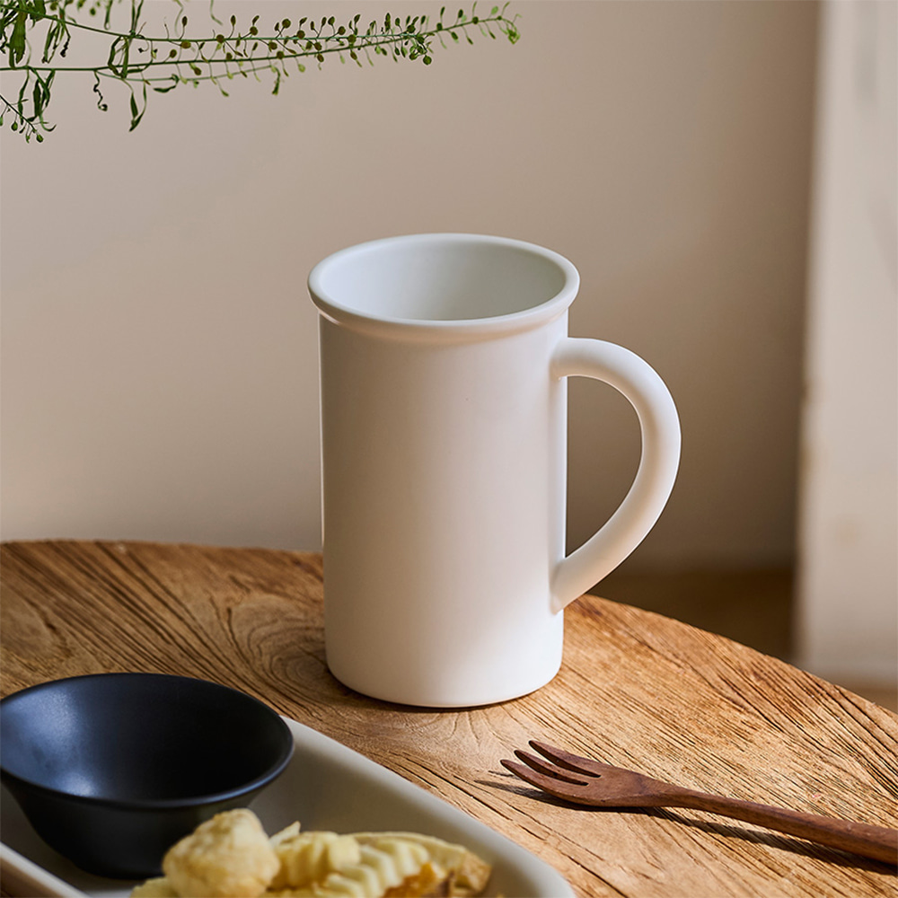 스탠다드 머그 도자기 화이트 데일리 커피 머그컵 450ml
