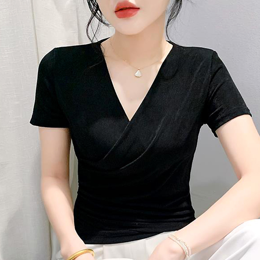 모네르 라인댄스복 상의 베이직오버랩 줌바 라틴 댄스복 - 상세 이미지 4