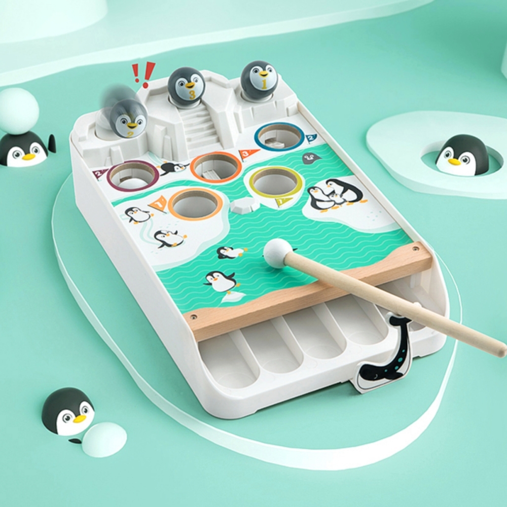 실내놀이미니당구대 소근육발달유치원교구 펭귄구슬스포츠완구아기당구놀이 22cm - 상품 이미지