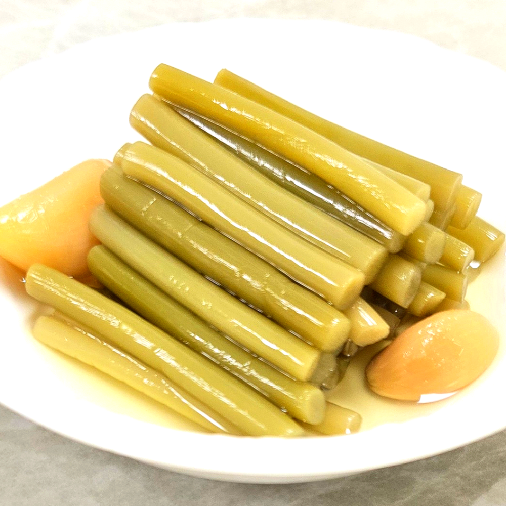 마늘쫑 장아찌 절임 마늘쫑채 알마늘 삭힌 대용량 가정용 업소용 식당 도매 500g, 2개