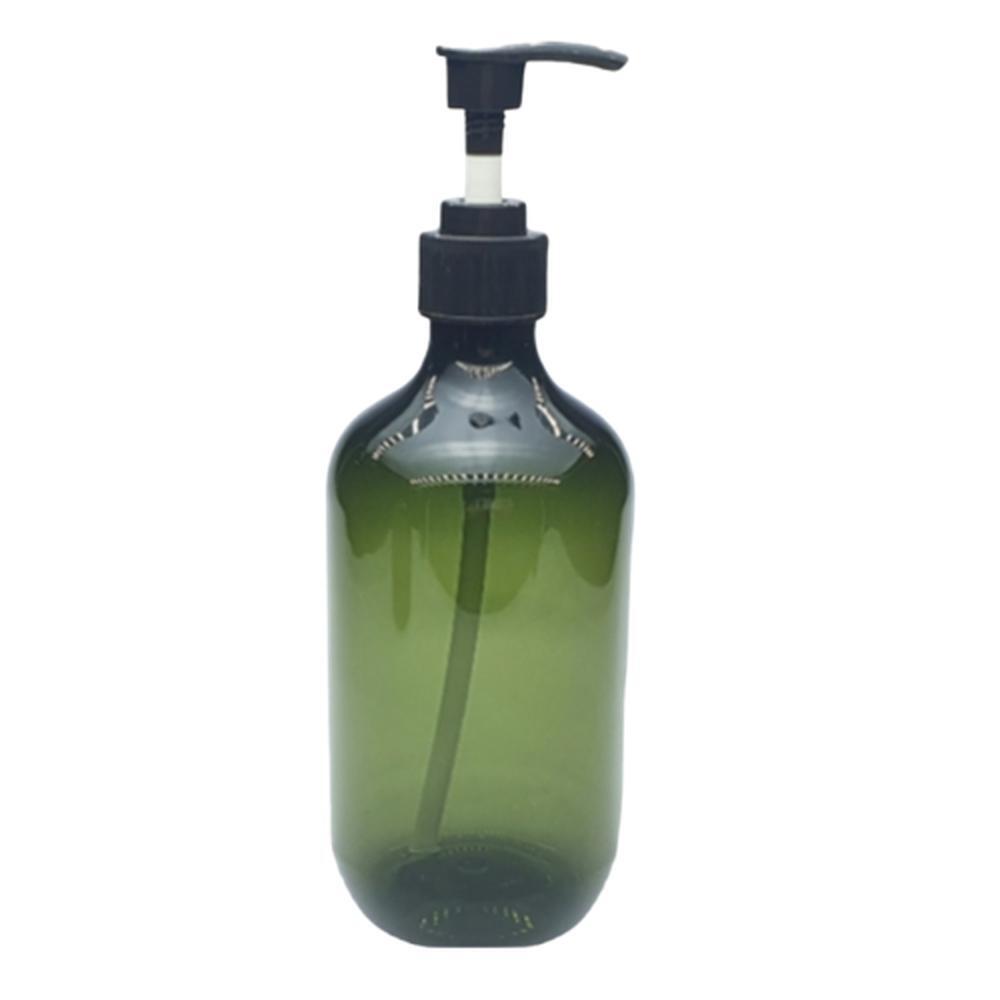 원형 짙은 반투명 주방세제 펌핑용기 손세정제 물비누 샴푸 펌프 공병 그린, 500ml