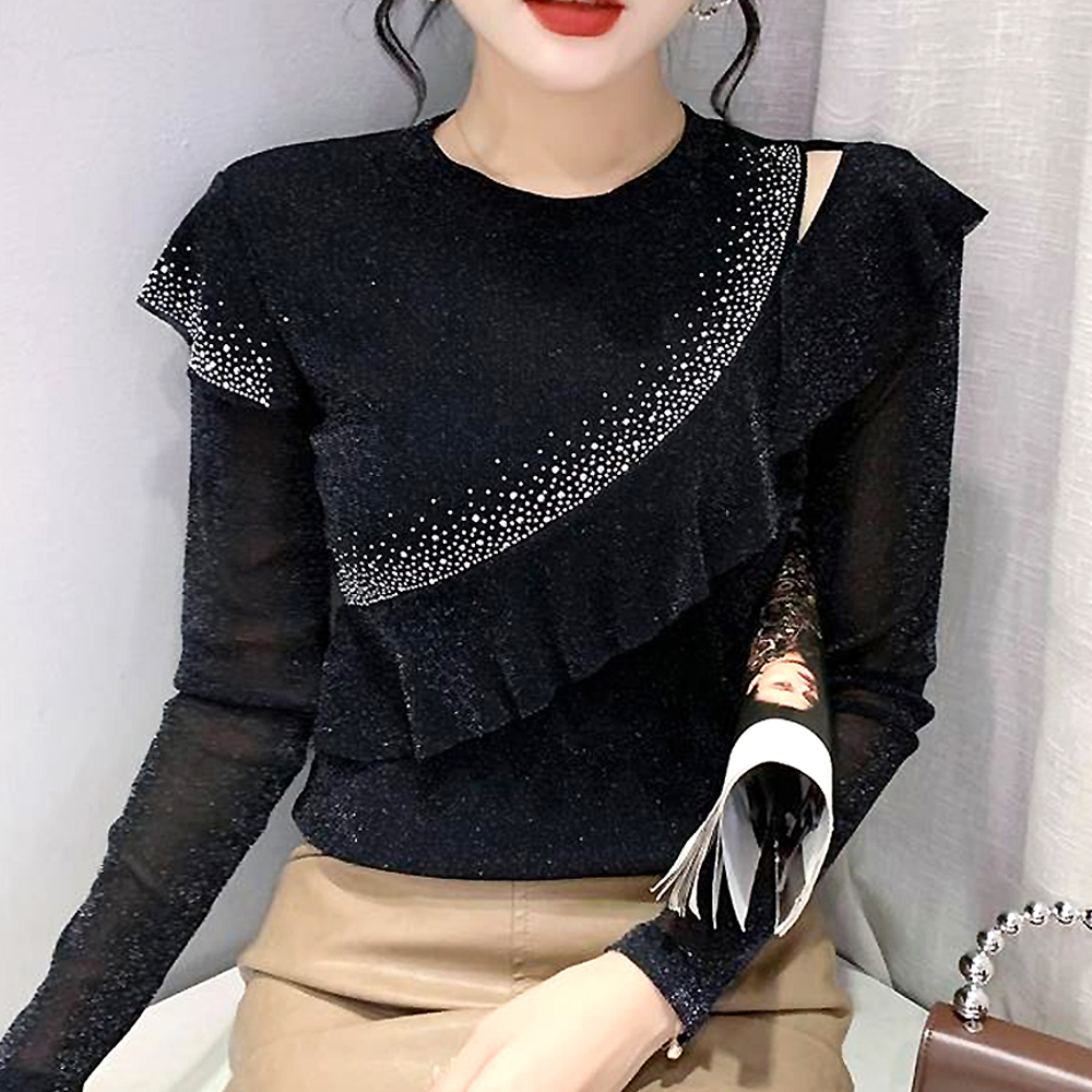 모네르 라인댄스복 상의 밀키웨이립 라인댄스 옷 라틴 댄스복