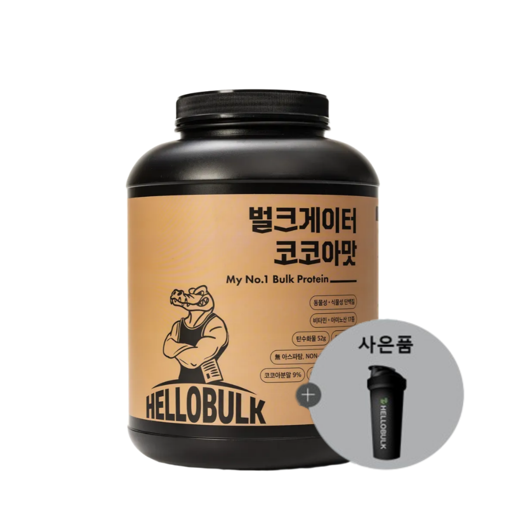 헬로벌크 벌크게이터 단백질 쉐이크 식사대용 게이너 살찌는보충제 벌크업 코코아맛, 4kg, 1개 - 상세 이미지 2