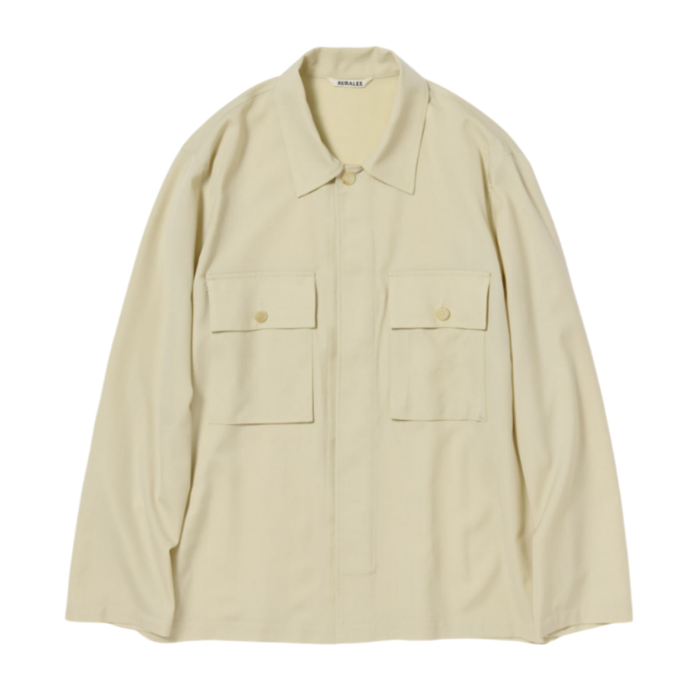 오라리 셔츠 WOOL HERRINGBONE OVER SHIRT 25SS - 메인 이미지