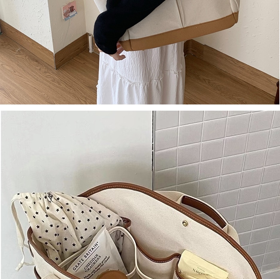 캔버스 휘뚜루마뚜루가방 빅사이즈 보부상 숄더백 엄마 여자 여대생 가방 이미지 8