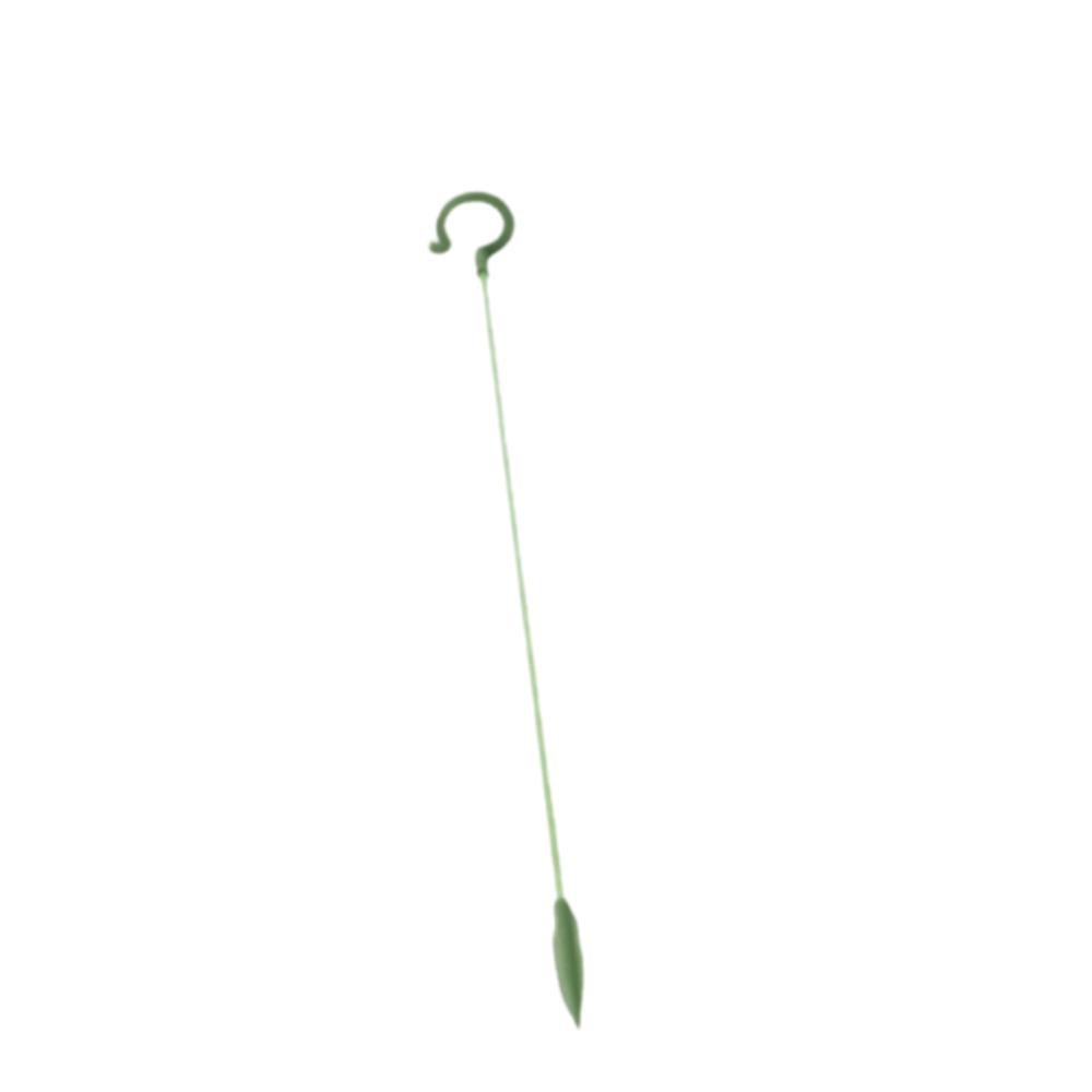고리달린 녹색 플라스틱 줄기 와이어 일자 스틱형 화분지지대 식물 서포터 화초지주대 27cm
