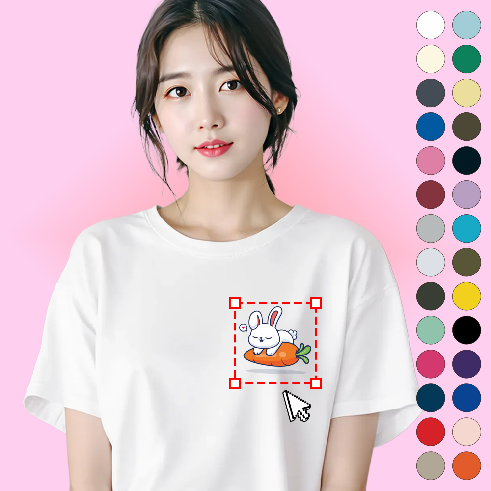 티셔츠 주문 제작 인쇄비포함 면 반팔 단체티 소량 대량 문구 사진 로고 커스텀 프린팅