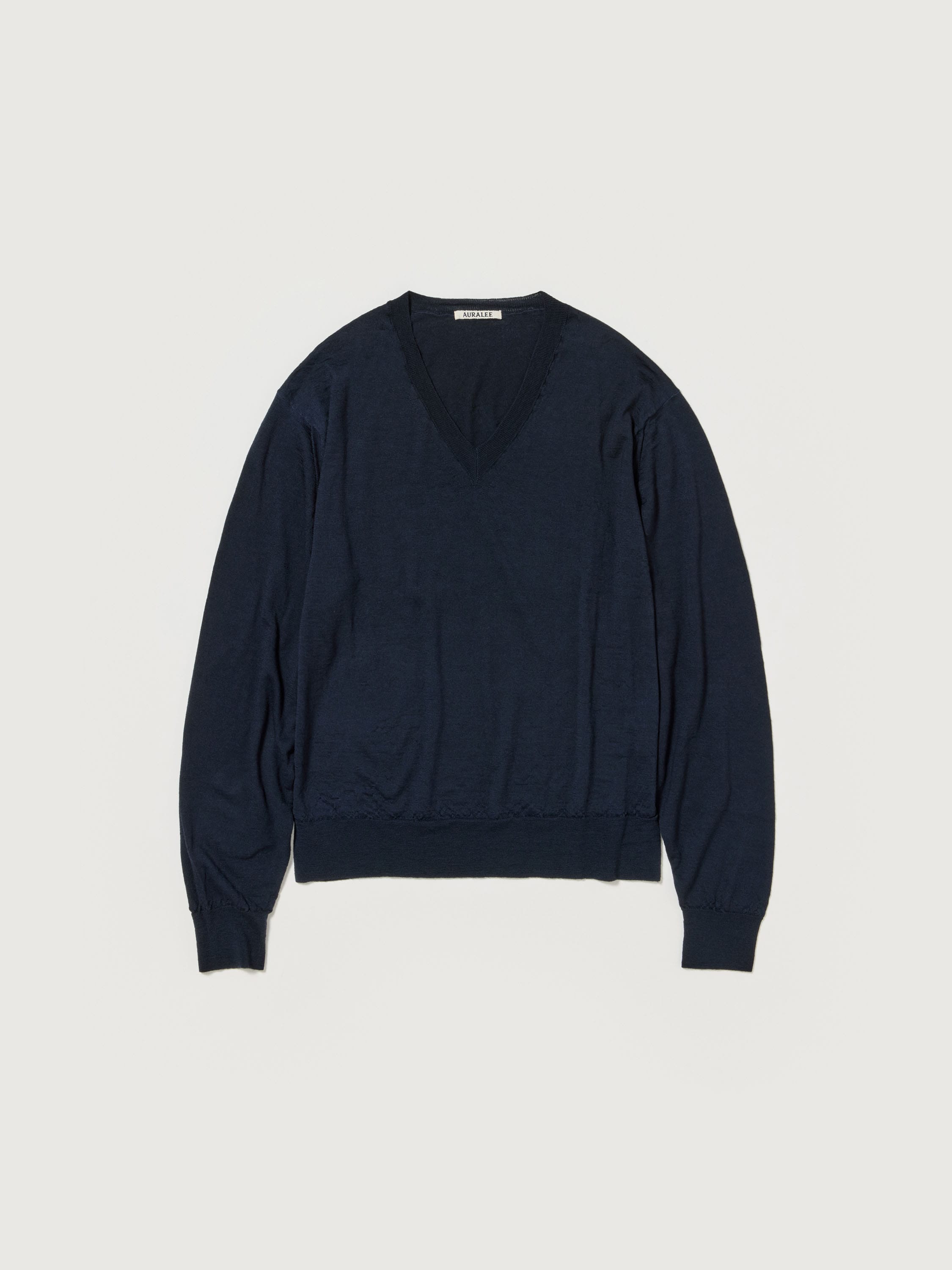 오라리 긴팔티 PRODUCT DYED WOOL KNIT V-NECK P/O 25SS - 상세 이미지 3