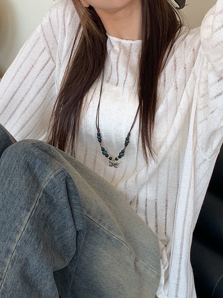 [보호시크] 세라믹 아메카지 빈티지 우드 매듭 보헤미안 끈 롱 목걸이 8type 상세 이미지 97