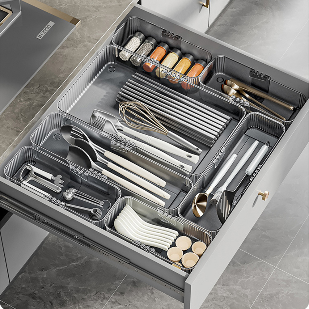 딱맞게 길이조절 수저정리함 싱크대 서랍 정리 소형 수저보관함