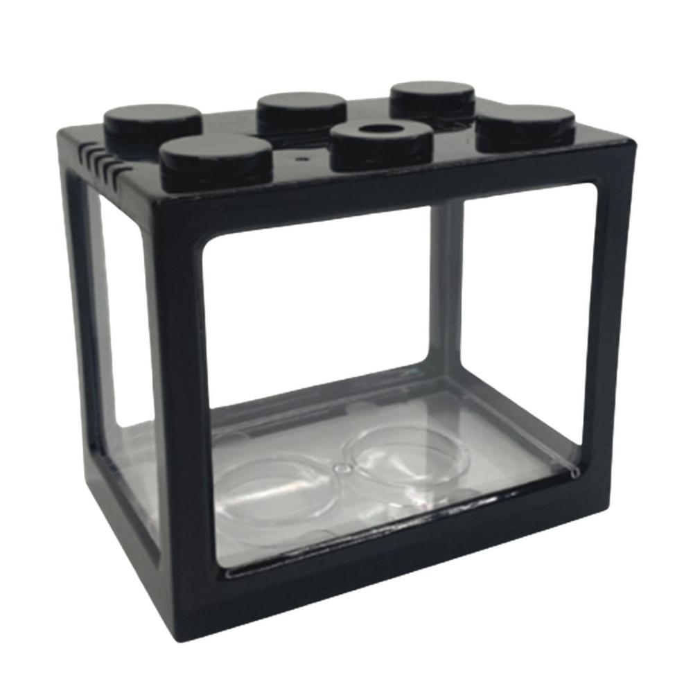 투명창 사각 저금통 동전 보관함 마리모 수조 초미니 어항블럭 12x8x10cm, 블랙
