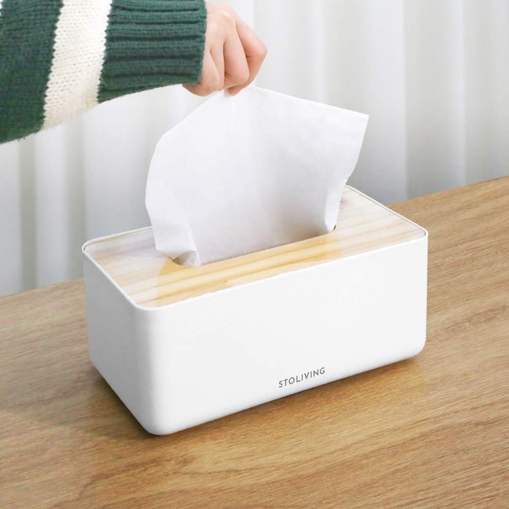 스토리빙 휴지 케이스 우드 각티슈 케이스 사각형