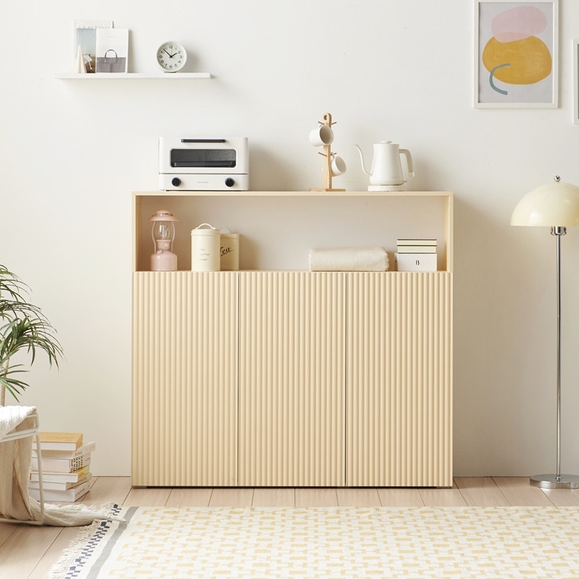 치즈퐁 높은수납장 아기방 공간분리 베란다 얇은 파티션 책 아이방 수납장 1200x300x1100mm, 3단, 버터옐로우