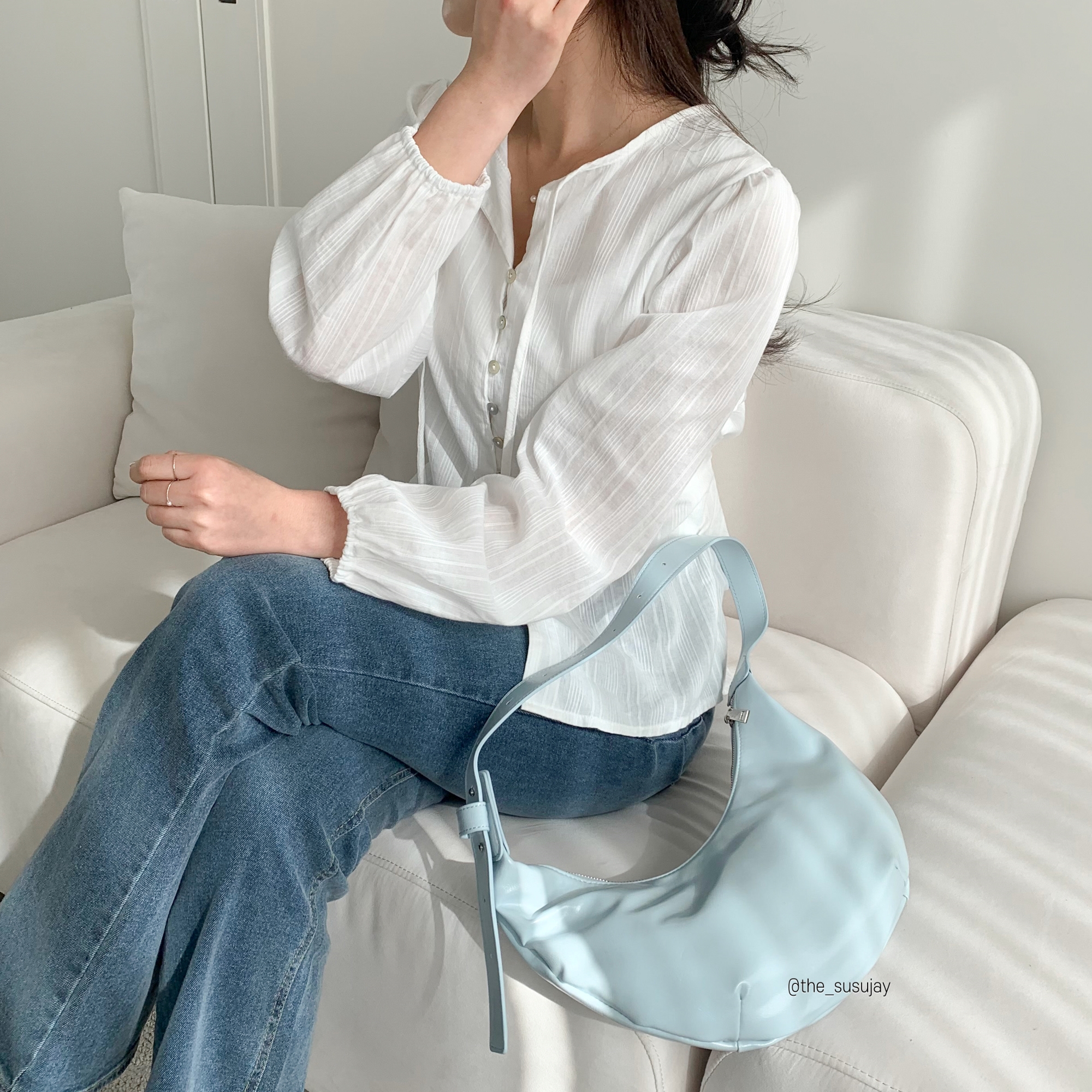 가죽 호보백 휘뚜루마뚜루가방 가벼운 여성 데일리백 비건레더 반달호보백 직장인숄더백 - 상세 이미지 3