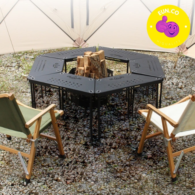 접이식 육각 캠핑 화로대 테이블 차박 난로 원버너플레이트 불멍