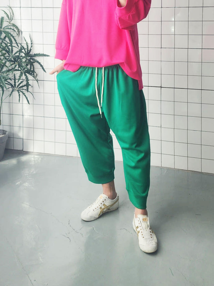 (무배)네오프렌 9부 오버핏 트레이닝 팬츠 - 상품 이미지