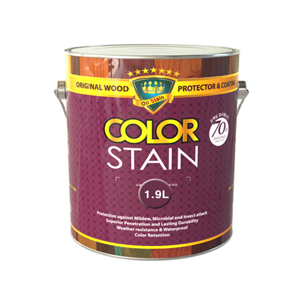 노루페인트 목재용 오일스테인 칼라스테인 1.9L 무광 투명 원목 방부목