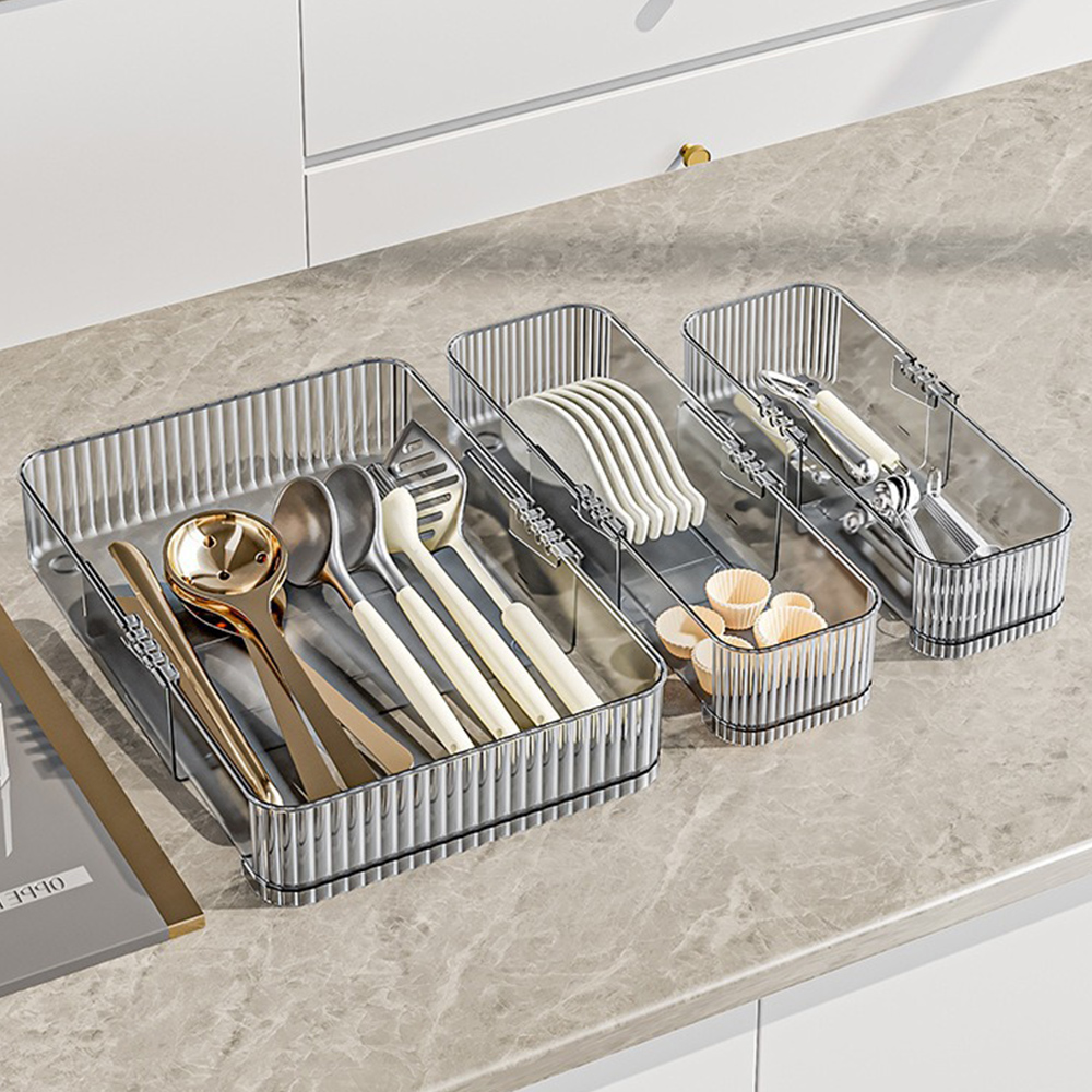 딱맞게 길이조절 수저정리함 싱크대 서랍 정리 소형 수저보관함