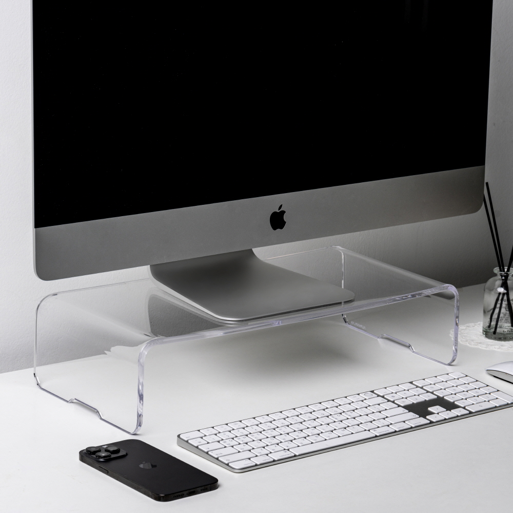 일렉싱크 높은 아크릴 모니터 받침대 스탠드 470mm, 투명