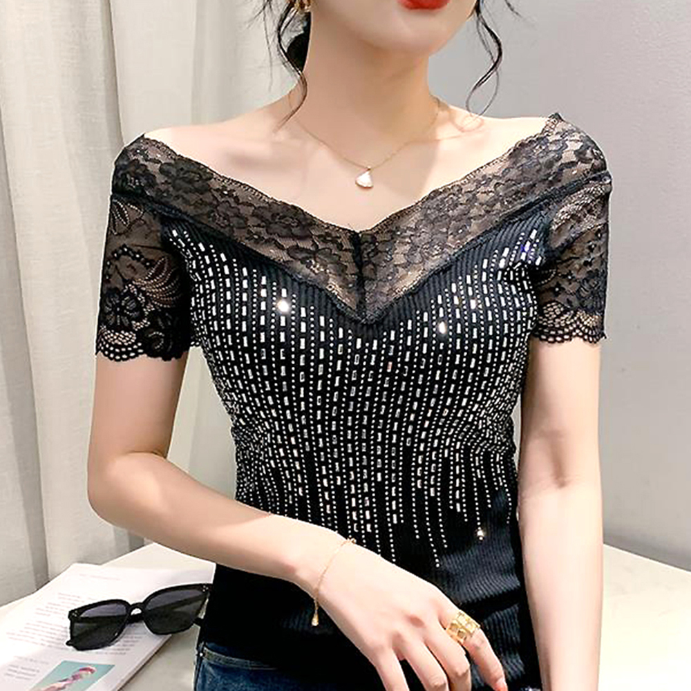 모네르 여름 라인댄스 상의 투웨이레이스 라인 줌바 댄스복 상품 이미지