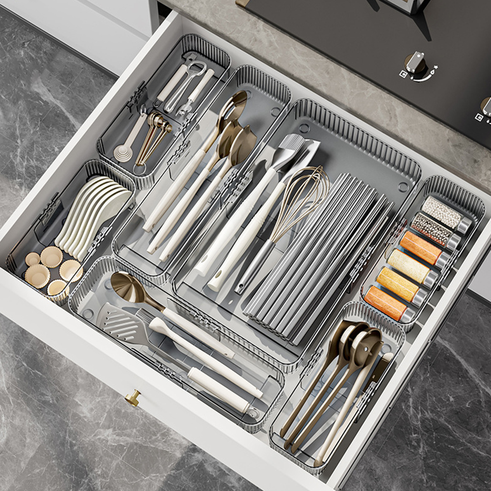 딱맞게 길이조절 수저정리함 싱크대 서랍 정리 소형 수저보관함