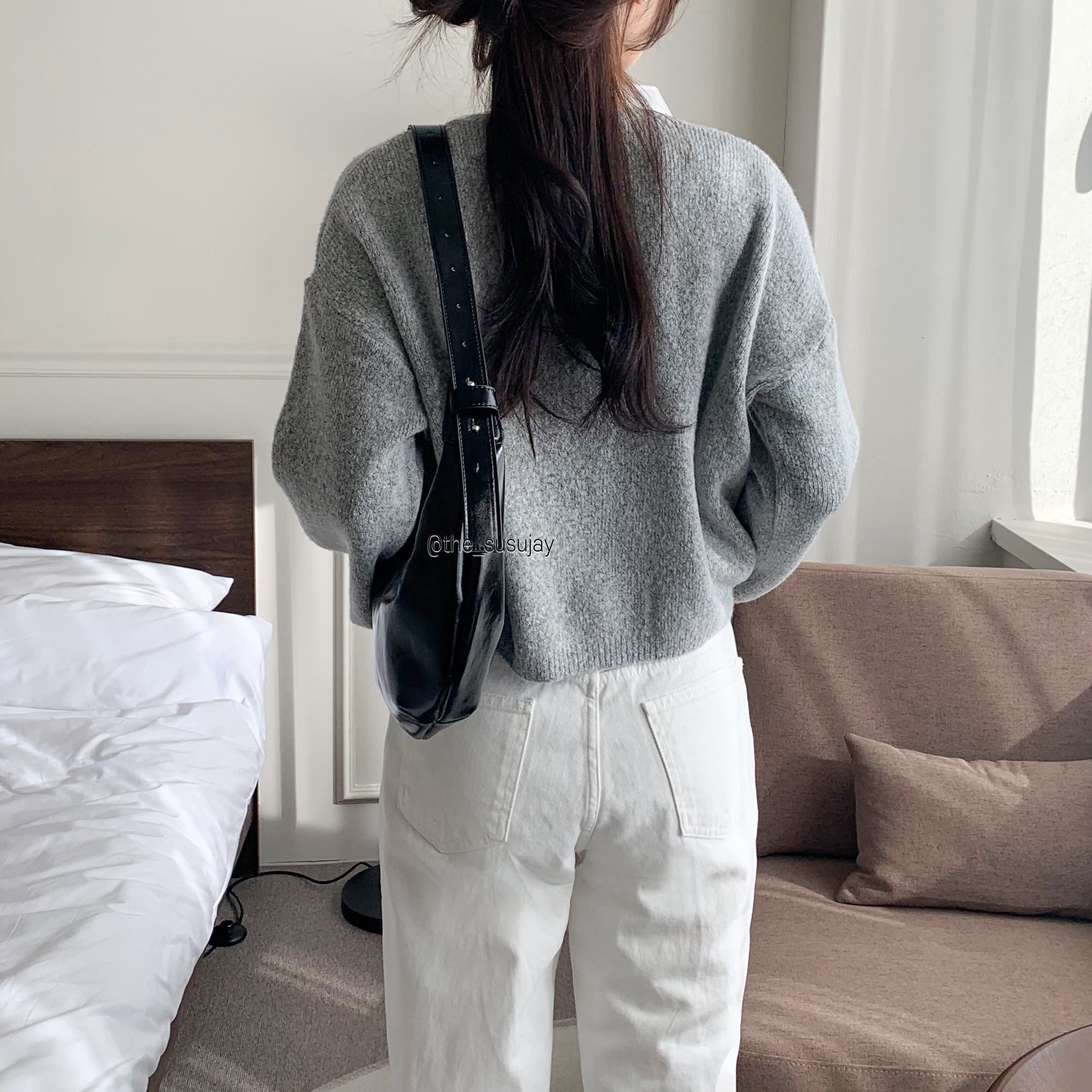 가죽 호보백 휘뚜루마뚜루가방 가벼운 여성 데일리백 비건레더 반달호보백 직장인숄더백 - 상세 이미지 2