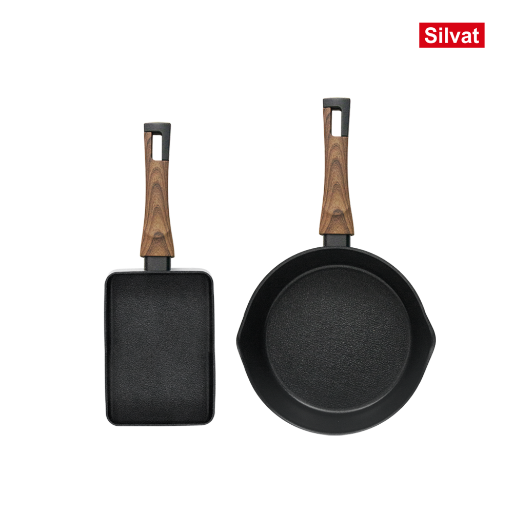 실바트 까리노 IH 인덕션 프라이팬 2종 세트 계란말이팬 18cm + 멀티플렉스팬 22cm - 상품 이미지