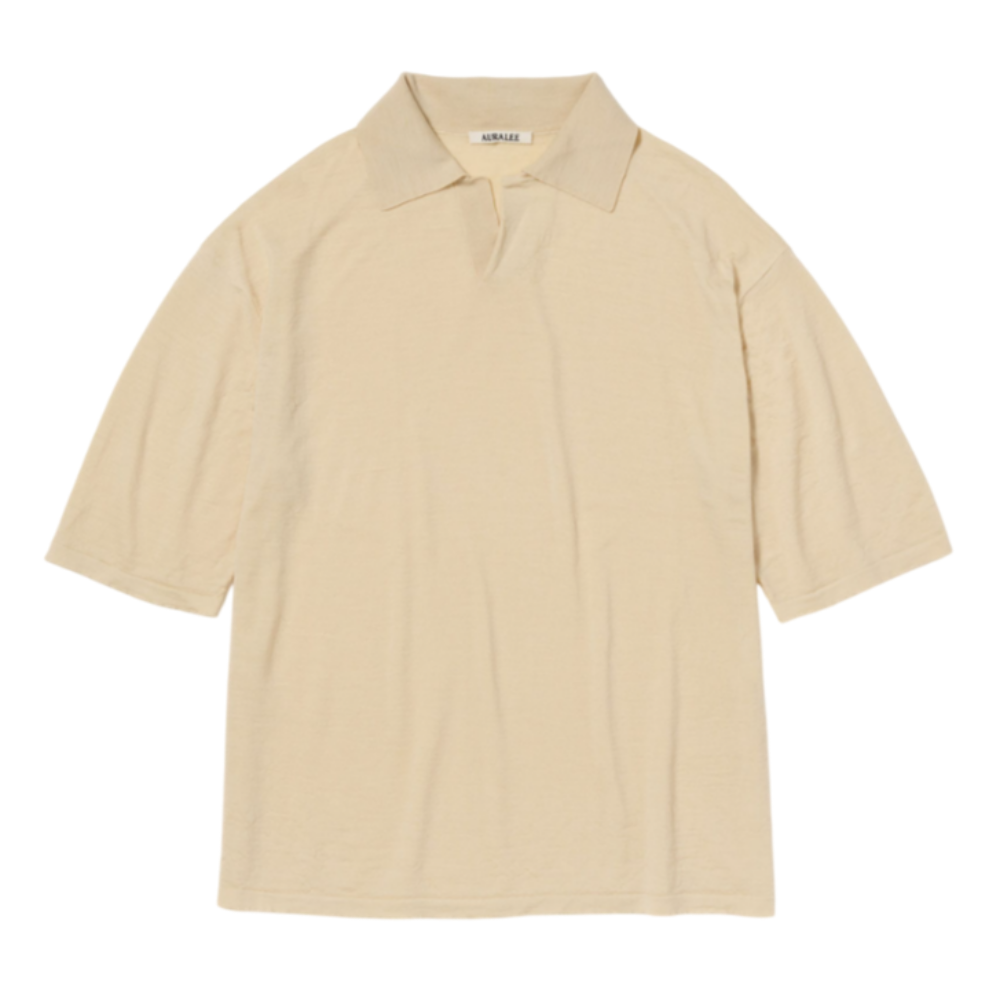 오라리 반팔티 PRODUCT DYED WOOL KNIT POLO - 상품 이미지