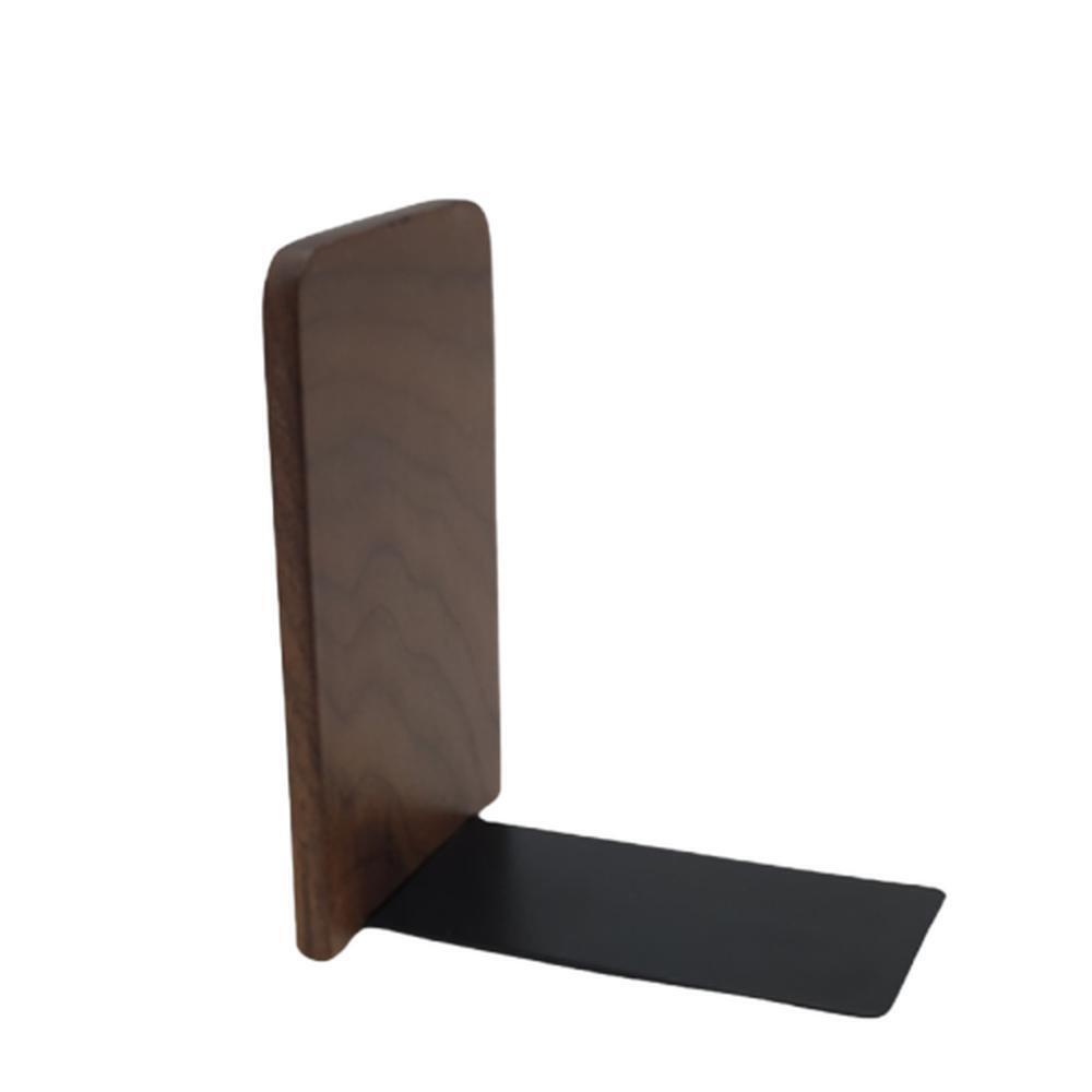 원목 책지지대 북엔드 철판바닥 미끄럼방지 스퀘어 10.3x5cm 철판, 월넛