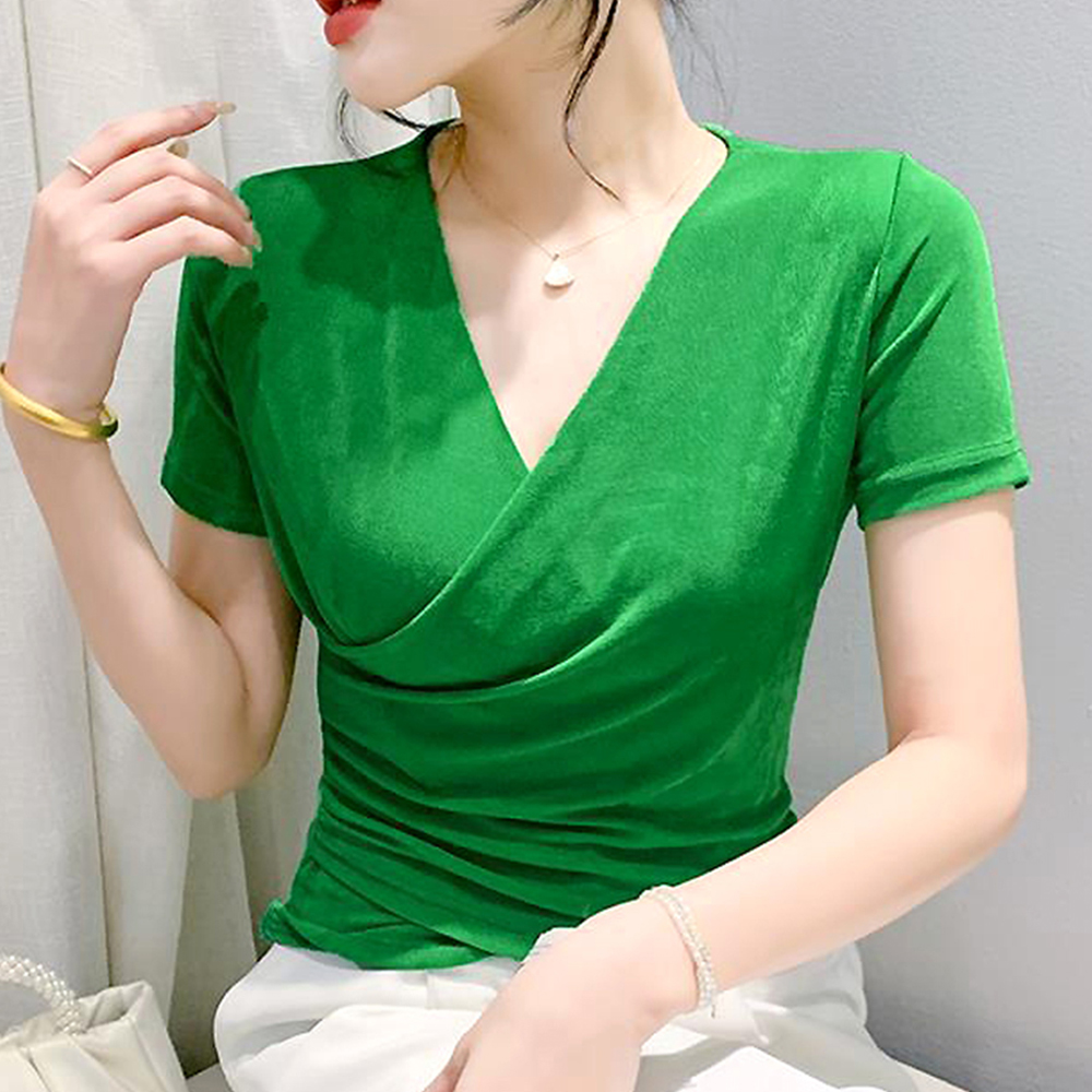 모네르 라인댄스복 상의 베이직오버랩 줌바 라틴 댄스복 이미지 6