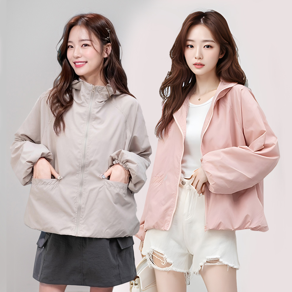 러블리 여성 봄 자켓 간절기 루즈핏 바람막이 - 상품 이미지