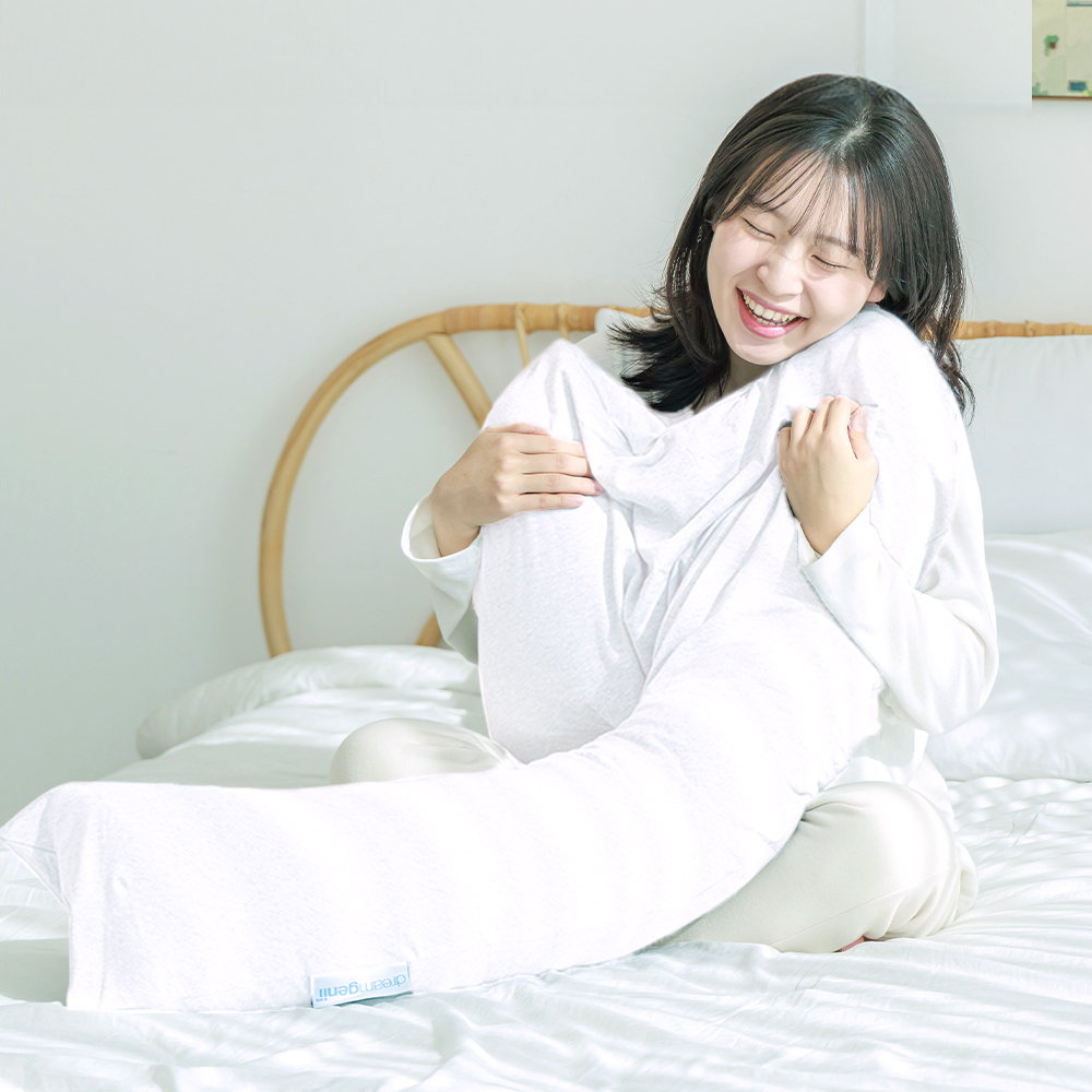 영국 프리미엄 드림지니 임산부 바디필로우 (속솜+커버) 임신축하선물 임산부베개 쿠션 답답하지 않은 7자형