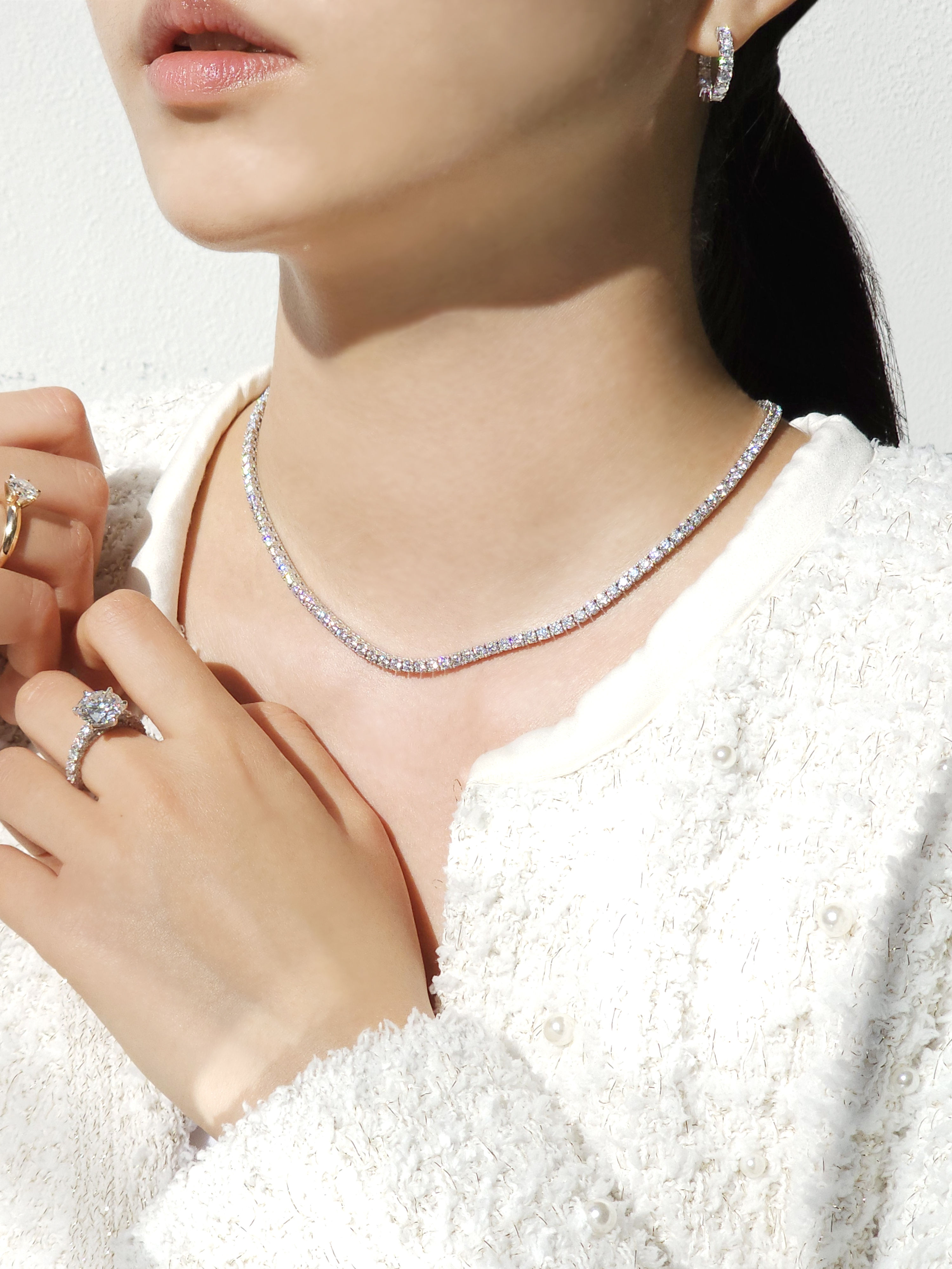 랩다이아 테니스목걸이 1부 고퀄리티 랩다이아몬드 14k 18k 이미지 6